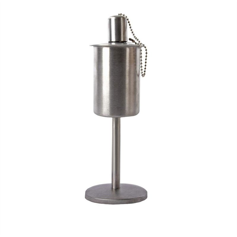 Esschert Design Torche à Huile sur Pied Acier Inoxydable Lampe Lumière Jardin