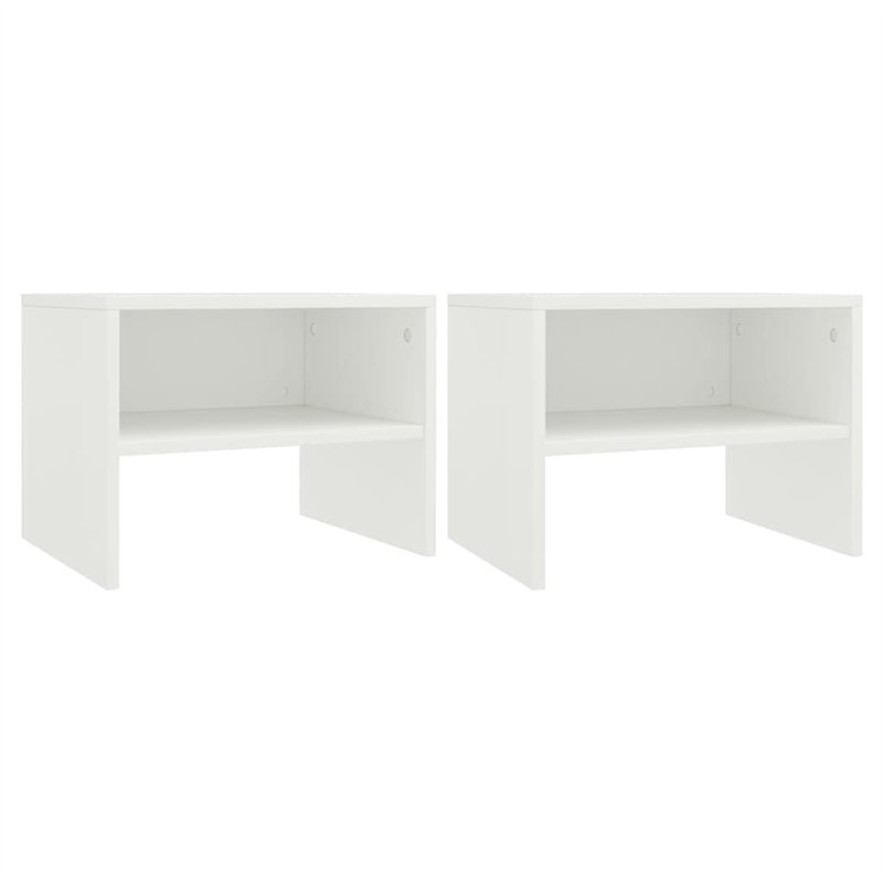 vidaXL 2X Tables de Chevet Table de Canapé Table de Nuit avec Un Compartiment Ouvert Salon Chambre à Coucher Blanc 40x30x30 cm A