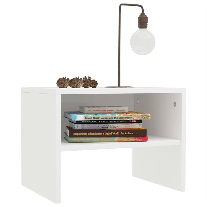 Image secondaire de vidaXL 2X Tables de Chevet Table de Canapé Table de Nuit avec Un Compartiment Ouvert Salon Chambre à Coucher Blanc 40x30x30 cm A