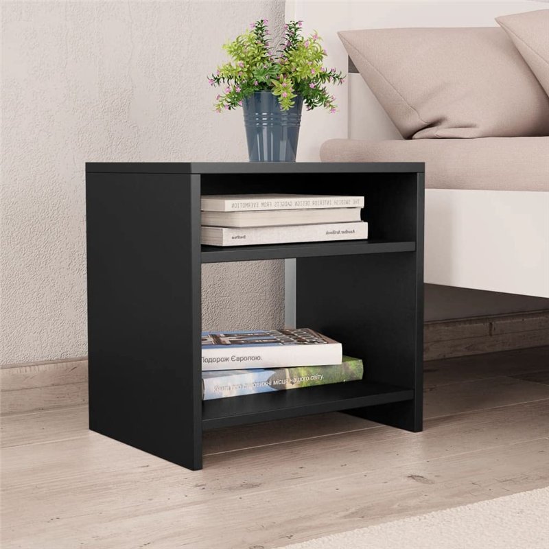 Image secondaire de vidaXL Table de Chevet, Armoire de Lit, Table de Nuit, Meuble de Chambre à Coucher Maison Intérieur, Moderne, Noir Bois d’Ingéni