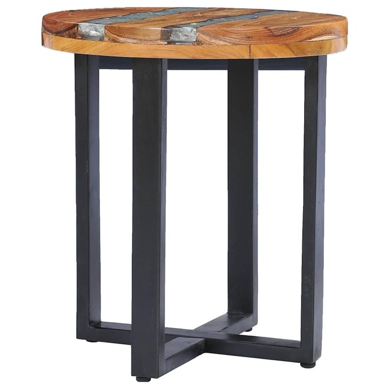 Image secondaire de vidaXL Table Basse Table d'Appoint Table de Salon Bout de Canapé Maison Intérieur Salle de Séjour 40x45 cm Polyrésine Bois de Te