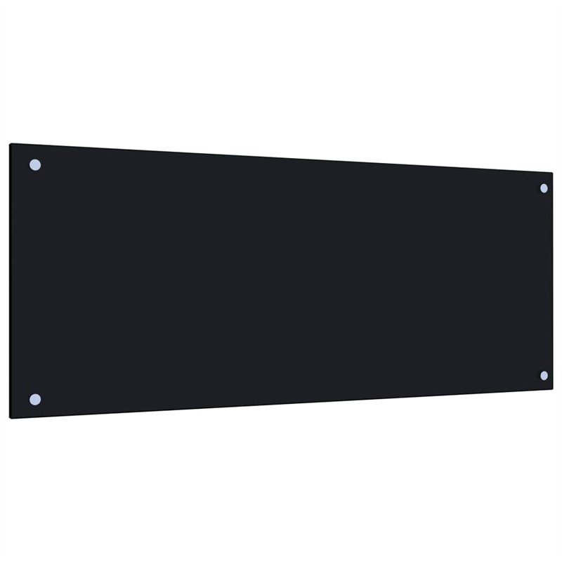 vidaXL Dosseret de Cuisine Carrelage Mural Décoration Protection Anti-éclaboussures Résistant aux Rayures Noir 100x40 cm Verre T