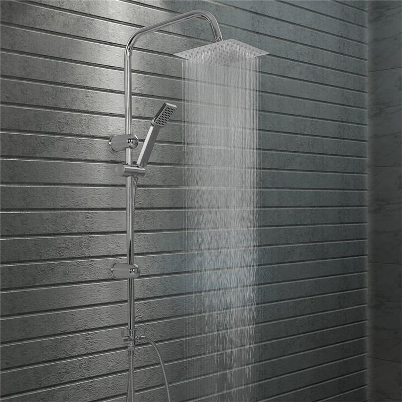 Image secondaire de vidaXL Ensemble de Douche à Deux Têtes avec Douchette Douche à Main Pomme de Douche Carrée Réglable Maison Salle de Bain Intérie