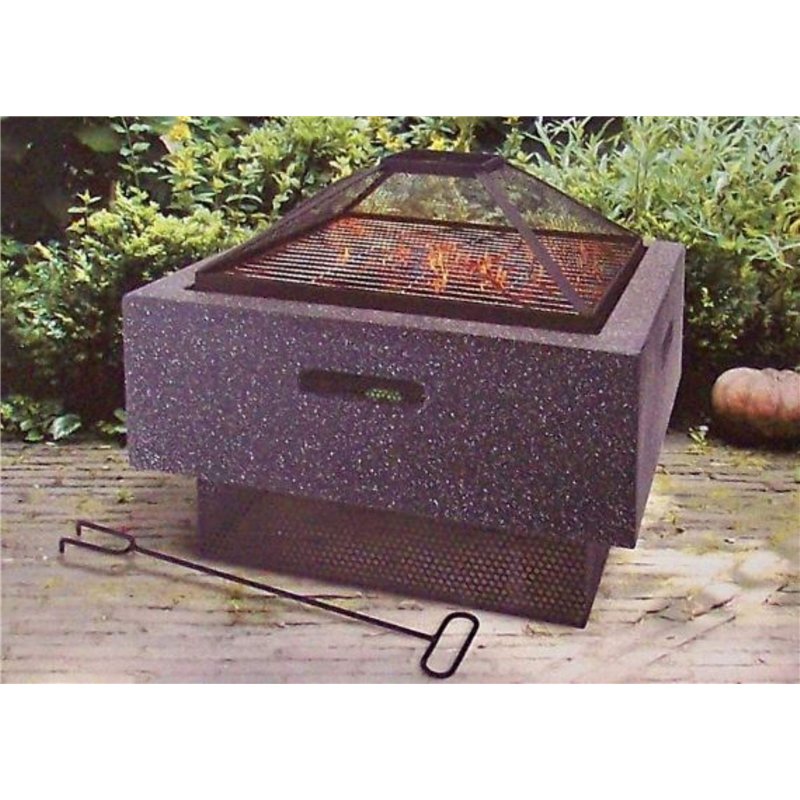 Image secondaire de HHP Brasero Moderne avec Attrape-étincelles - 52 x 52 x 30 cm - Extrêmement Stable - Poids : 13 kg - Grille Amovible