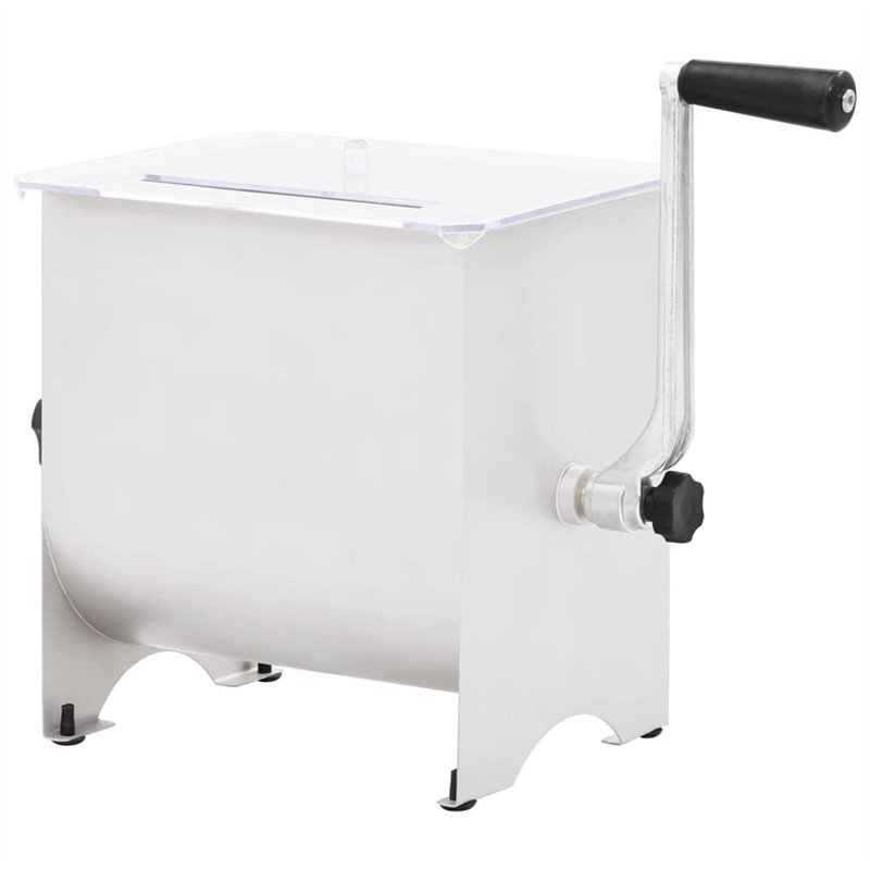 vidaXL Mélangeur de Viande Manuel avec Couvercle Hachoir Electrique Machine à Hacher Broyeur à Viande Cuisine Maison Argenté Aci