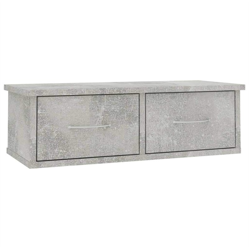 vidaXL Étagère Murale avec tiroirs Gris béton 60x26x18,5 cm Aggloméré