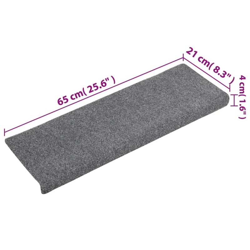 Image secondaire de vidaXL Tapis d'Escalier 15 pcs, Protection d'Escalier Antidérapante, Moquette de Marches, Décoration Intérieur, Tissu Aiguilleté