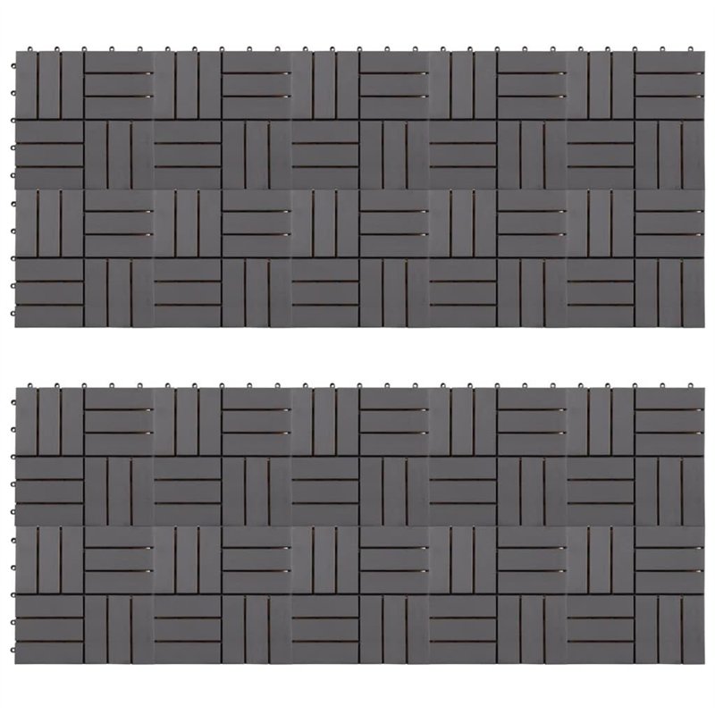 vidaXL 20x Acacia Solide Carreaux de Terrasse Dalle de Terrasse Plancher de Terrasse Tuile de Terrasse Carreaux de Jardin Délava