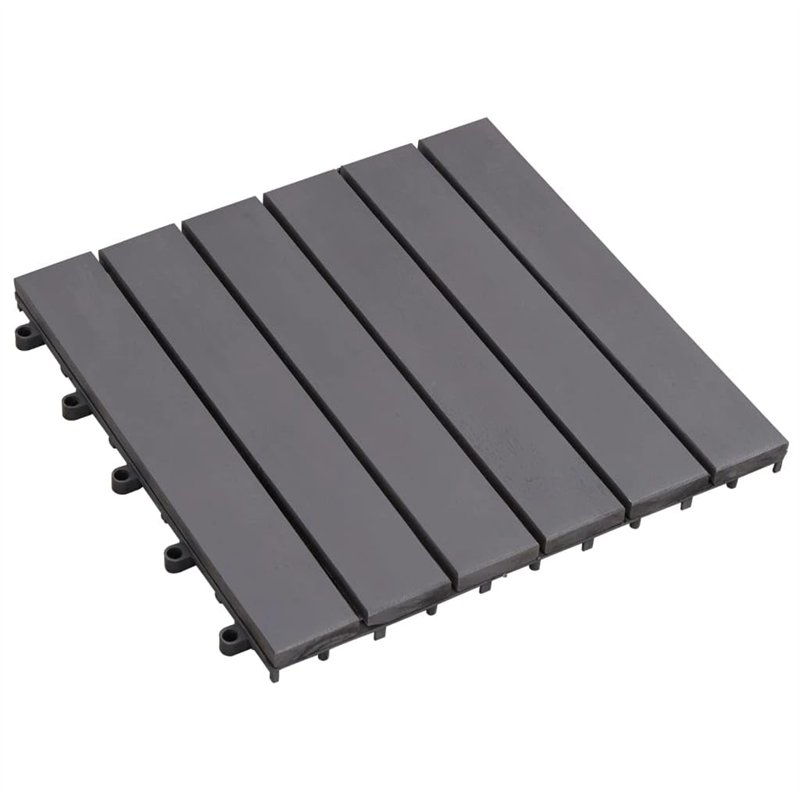 Image secondaire de vidaXL 30x Acacia Solide Carreaux de Terrasse Dalle de Terrasse Plancher de Terrasse Carreaux de Jardin Tuile de Terrasse Délava