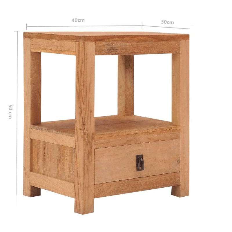 Image secondaire de SKM Table de Chevet 40 x 30 x 50 cm Bois de Teck Solide