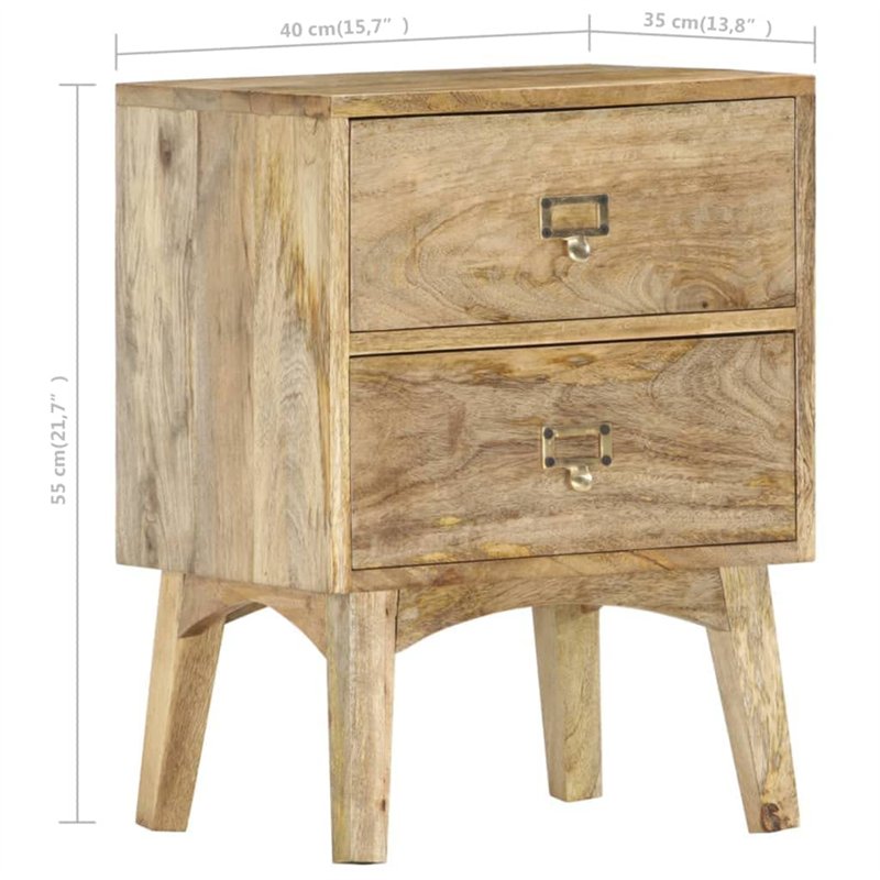 Image secondaire de vidaXL Table de Chevet Armoire de Chevet Table de Nuit Armoire de Lit Meuble de Rangment avec 2 Tiroirs Chambre 40x35x55 cm Bois