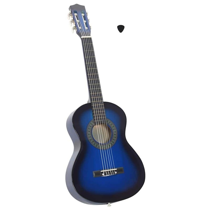 vidaXL Guitare classique pour débutants, enfants, musiciens amateurs, guitares de concert, instrument de musique Bleu 1/2 34