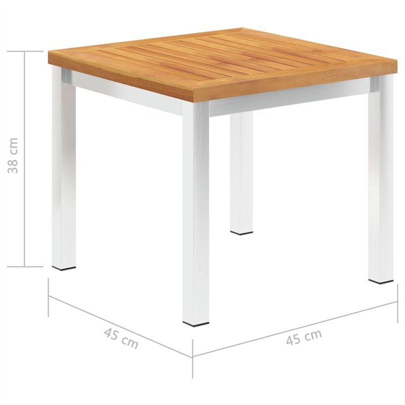 Image secondaire de Table d appoint de jardin 45x45x38 cm Bois d acacia et inox