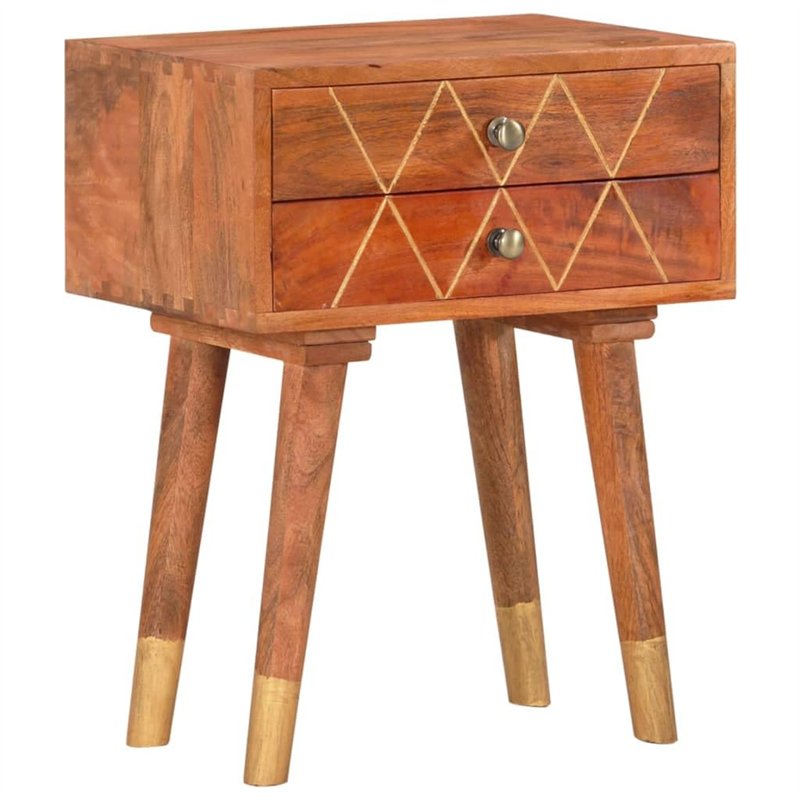vidaXL Table de Chevet Table de Nuit Armoire de Chevet avec 2 Tiroirs Chambre à Coucher Maison Intérieur 43x30x58 cm Bois de Man