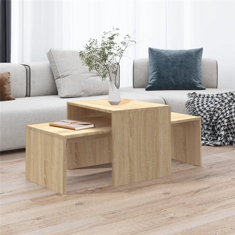 Image secondaire de vidaXL Ensemble Table Basse en chêne Sonoma 100 x 48 x 40 cm