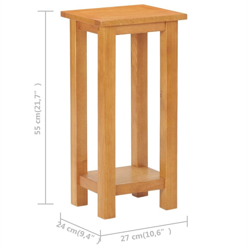 Image secondaire de vidaXL Table d'appoint 27 x 24 x 55 cm chêne Massif et MDF