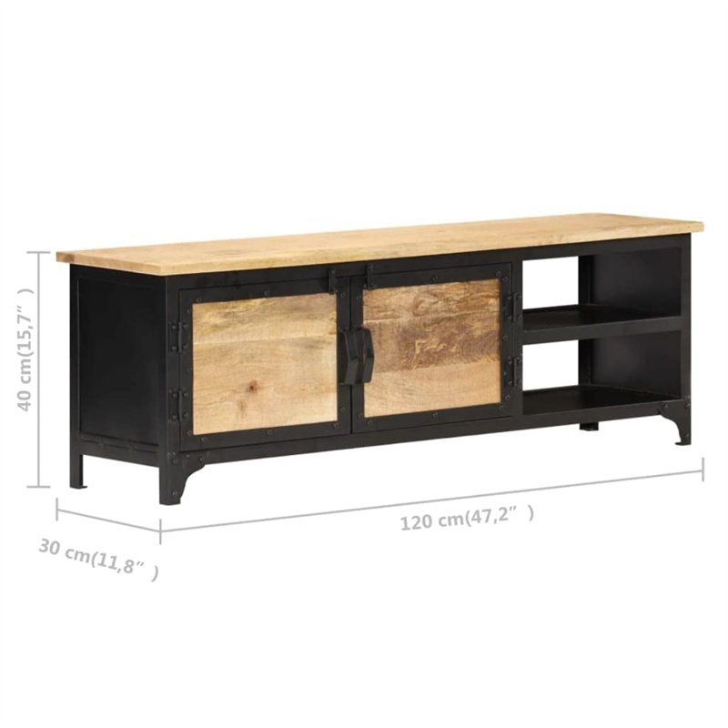 Image secondaire de vidaXL Meuble TV Armoire Basse Meuble Divertissement avec 2 Portes et 2 Etagères Salon Salle de Séjour Intérieur 120x30x40 cm Bo