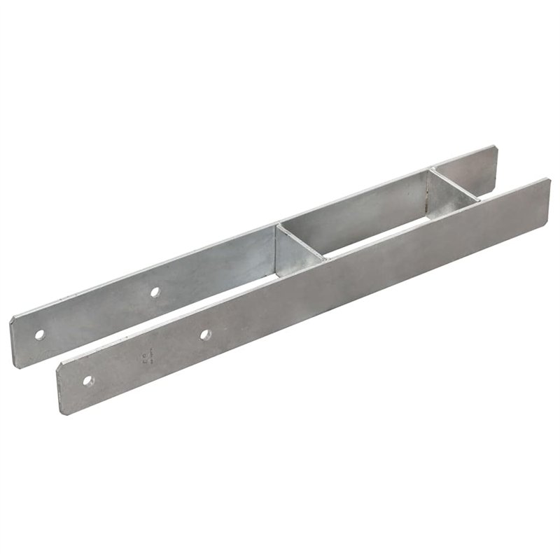 Image secondaire de vidaXL Lot de 6 Supports de Poteau Argent 8 × 6 × 60 cm Acier galvanisé
