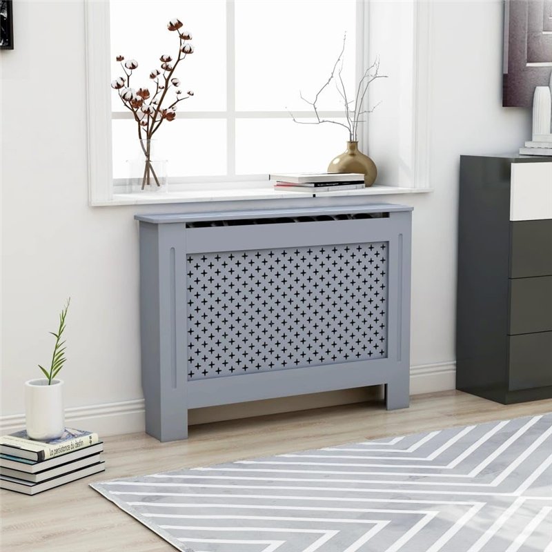 Image secondaire de vidaXL Revêtement pour radiateur Anthracite 112 x 19 x 81 cm MDF