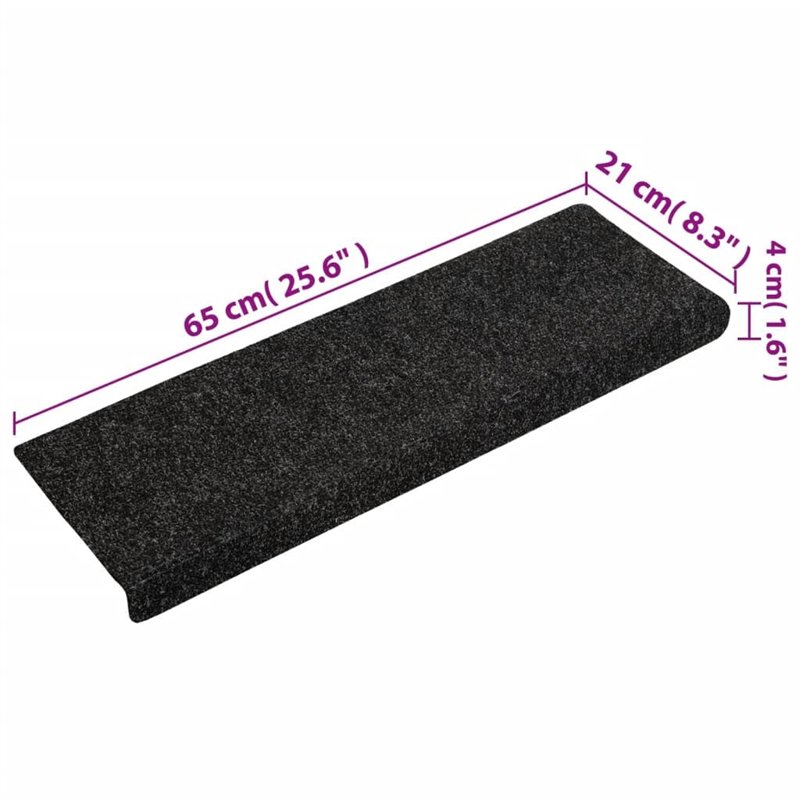 Image secondaire de vidaXL Tapis d'Escalier 15 pcs, Protection d'Escalier Antidérapante, Moquette de Marches, Décoration Intérieur, Tissu Aiguilleté
