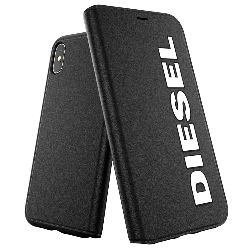DIESEL Étui de Protection conçu pour iPhone X/iPhone XS - avec Poche intérieure - Résistant aux Chocs - Résistant aux Chutes - a