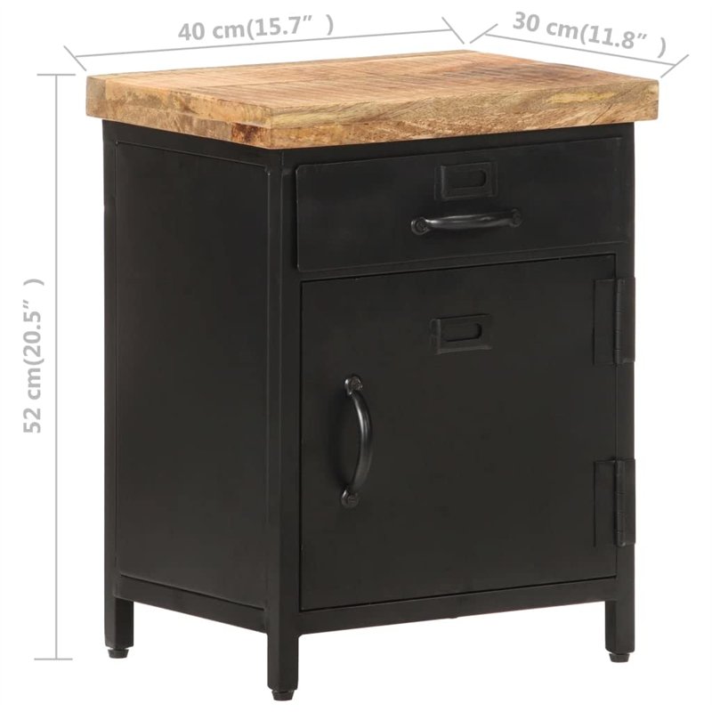 Image secondaire de vidaXL Table de Chevet Table de Nuit Armoire de Chevet Armoire de Lit avec 1 Tiroir et 1 Porte Chambre Intérieur 40x30x52 cm Boi