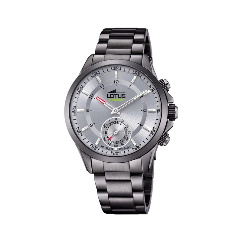 Lotus Montre modèle 18807/1 de la Collection Connected, boîtier 43mm avec Bracelet Acier Gris pour Homme