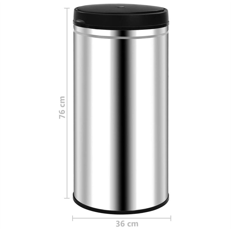 Image secondaire de vidaXL Poubelle automatique à capteur en acier inoxydable 70 l