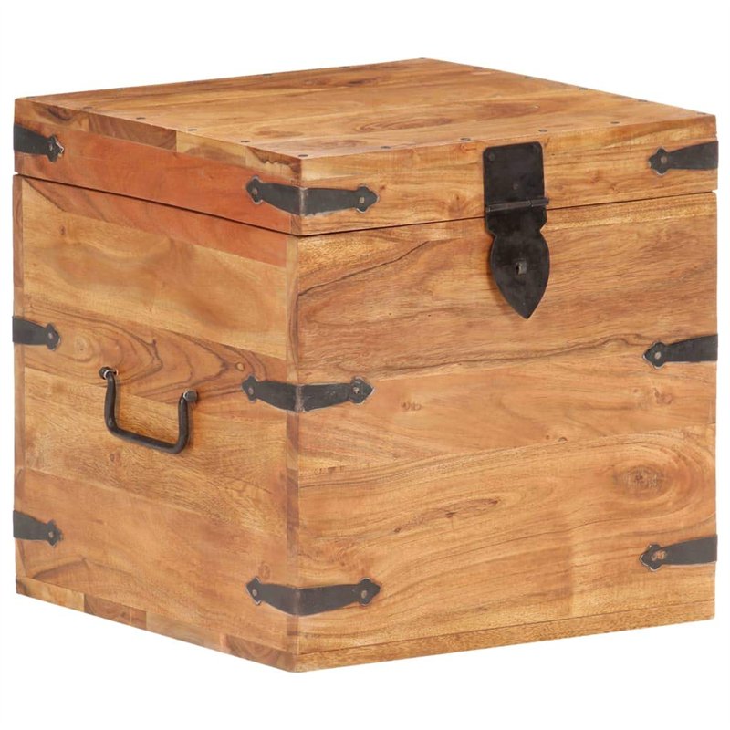vidaXL Coffre Boîte de Rangement Coffre de Stockage Armoire de Rangement Table de Chevet Chambre Intérieur 40x40x40 cm Bois d'Ac