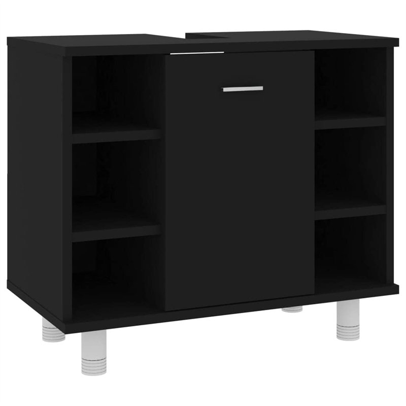 vidaXL Armoire de Salle de Bain Noir 60x32x53,5 cm Aggloméré