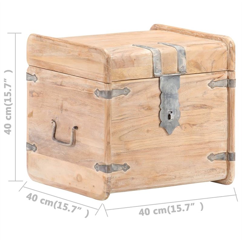 Image secondaire de vidaXL Coffre Boîte de Rangement Coffre de Rangement Table de Chevet Armoire Verrouillable Intérieur Maison 40x40x40 cm Bois d'A