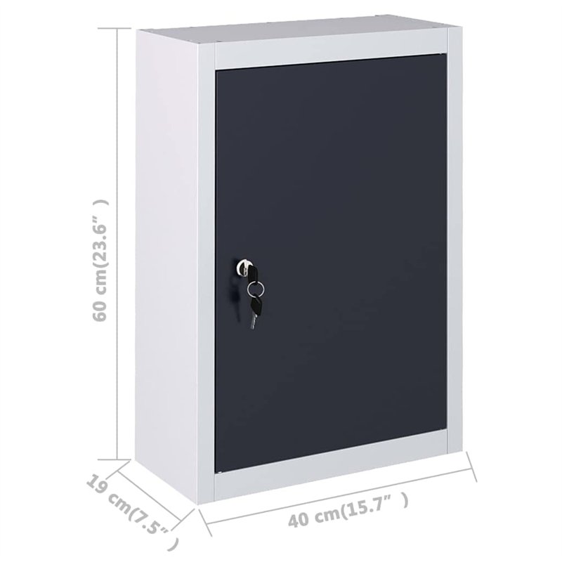 Image secondaire de Armoire à outils murale Style Industriel Métal Gris et noir