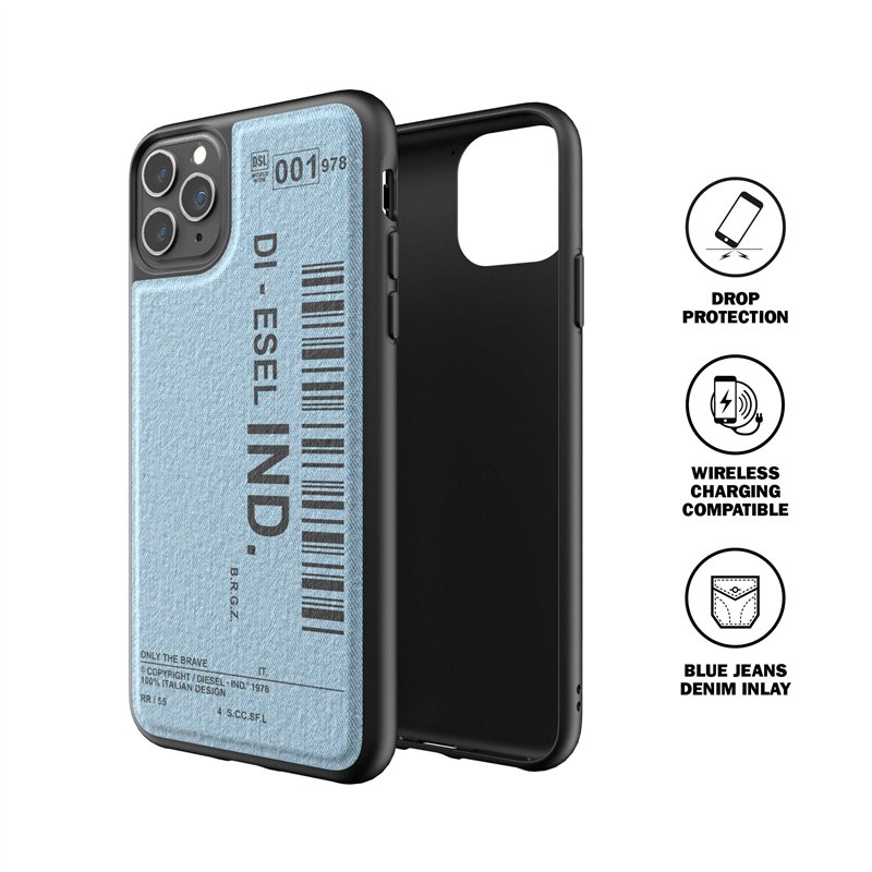 Image secondaire de DIESEL Coque de téléphone conçue pour iPhone 11 Pro - en Denim moulé avec Motif Code-Barres - Résistant aux Chocs et aux Chutes