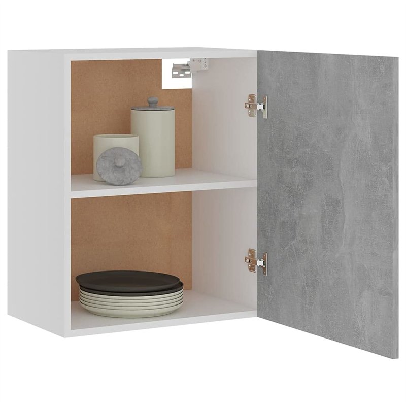 Image secondaire de vidaXL Armoires Suspendues 2 pcs, Armoire de Rangement Murale avec 2 Étagères, Meuble de Cuisine Maison Intérieur, Gris Béton Bo