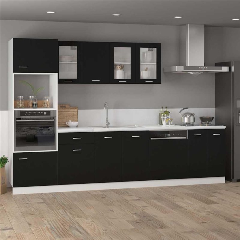 Image secondaire de vidaXL Armoire en Verre à Suspendre avec 2 étagères - Meuble de Cuisine - Armoire de Cuisine - Armoire de Cuisine - Noir - 80 x 