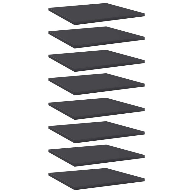 vidaXL Étagères pour étagère 8 unités en aggloméré Gris 40 x 40 x 1,5 cm