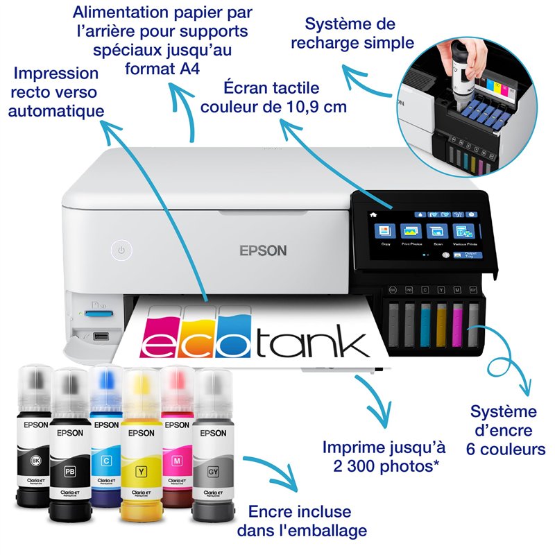 Image secondaire de Imprimante photo A4 EcoTank ET-8500 avec réservoir d’encre et Wi-Fi
