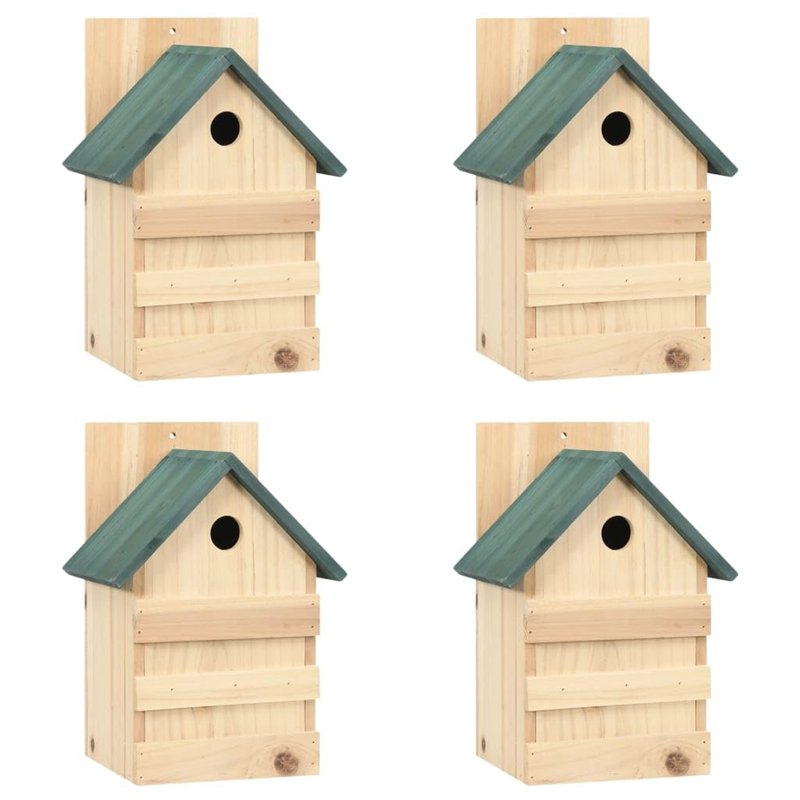 vidaXL 4X Bois de Sapin Nichoirs 23x19x33 cm Maison Cage à Oiseaux Jardin