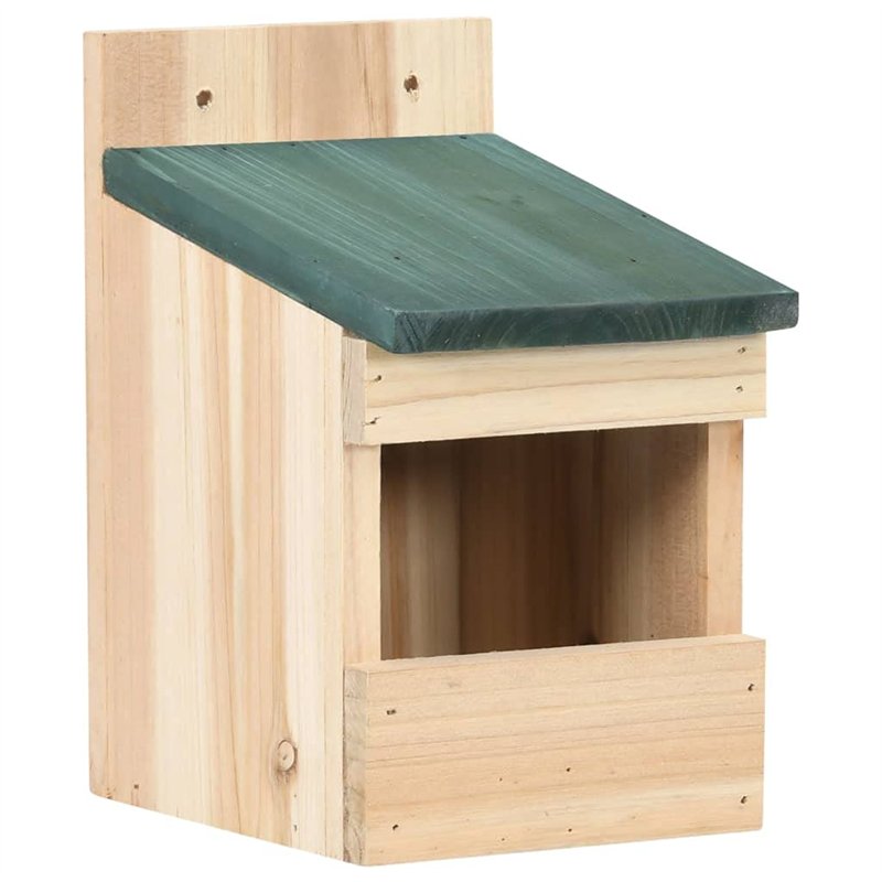 Image secondaire de vidaXL 4X Bois de Sapin Nichoirs 12x16x20 cm Maison Cage à Oiseaux Jardin