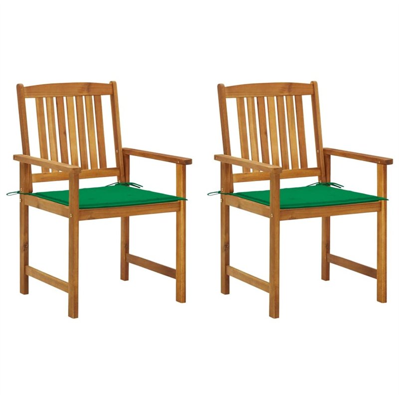 vidaXL 2X Chaises de Jardin avec Coussins Sièges de Patio Chaises de Terrasse Sièges d'Extérieur Chaises de Plage Camping Bois d