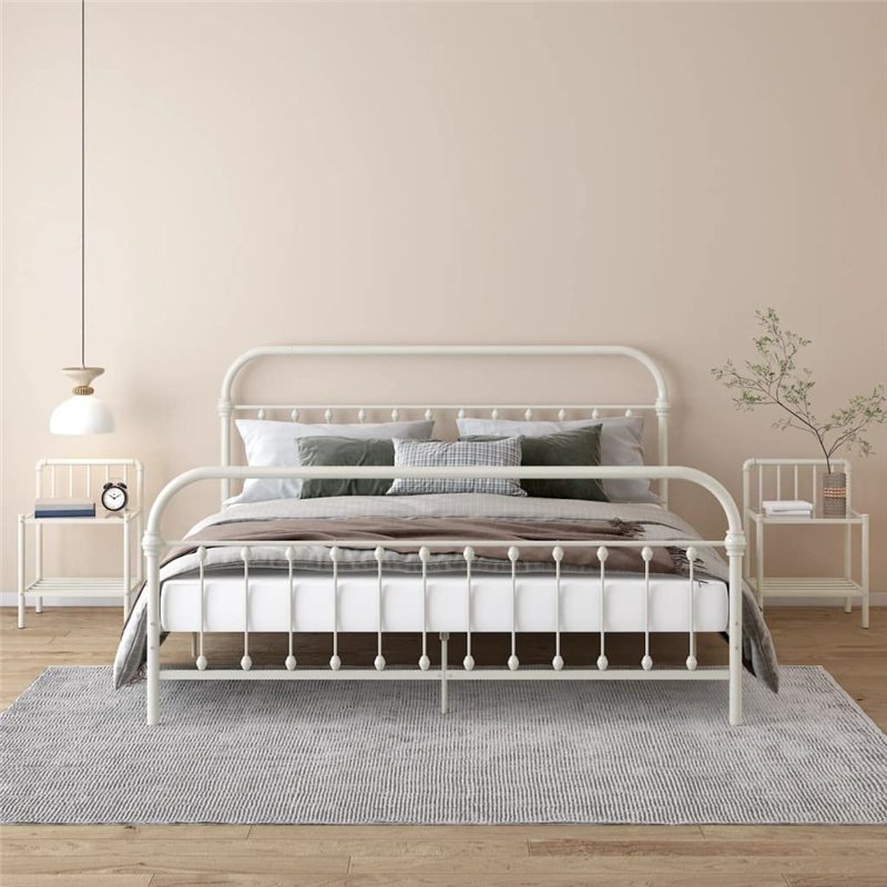 Image secondaire de vidaXL 2X Tables de Chevet Table de Nuit Armoire de Chevet Armoire de Lit Chambre à Coucher Maison Intérieur Blanc et Transparent