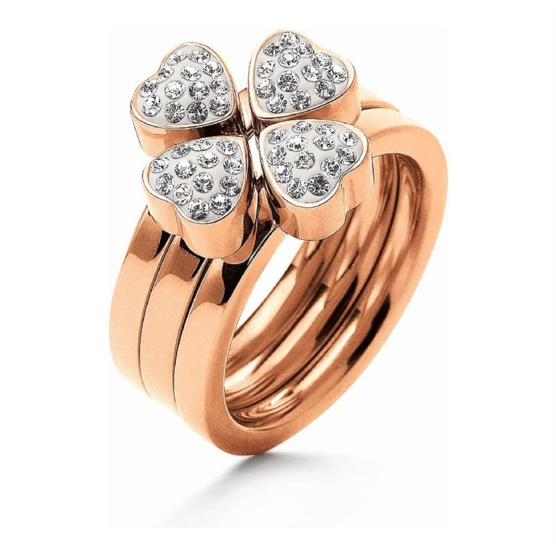 Folli Follie 3R0T064RC Bague en acier inoxydable pour femme Rose Taille 56