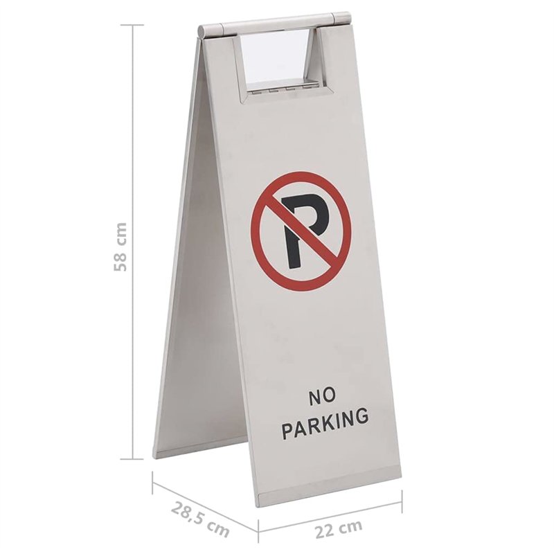 Image secondaire de vidaXL Panneau de Stationnement Pliable Interdit Avertissement de Stationnement Panneau d'Avertissement Parking Extérieur Acier