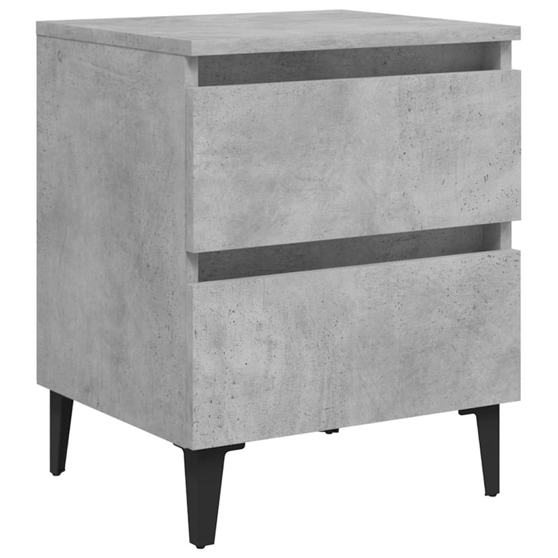 vidaXL Table de Chevet, Armoire de Nuit avec Rangement, Armoire de Lit, Meuble de Chambre à Coucher, Industriel, Gris Béton Bois