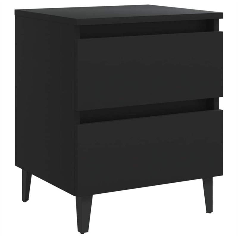 vidaXL Table de Chevet, Armoire de Nuit avec Rangement, Armoire de Lit, Meuble de Chambre à Coucher, Industriel, Noir Bois d'Ing