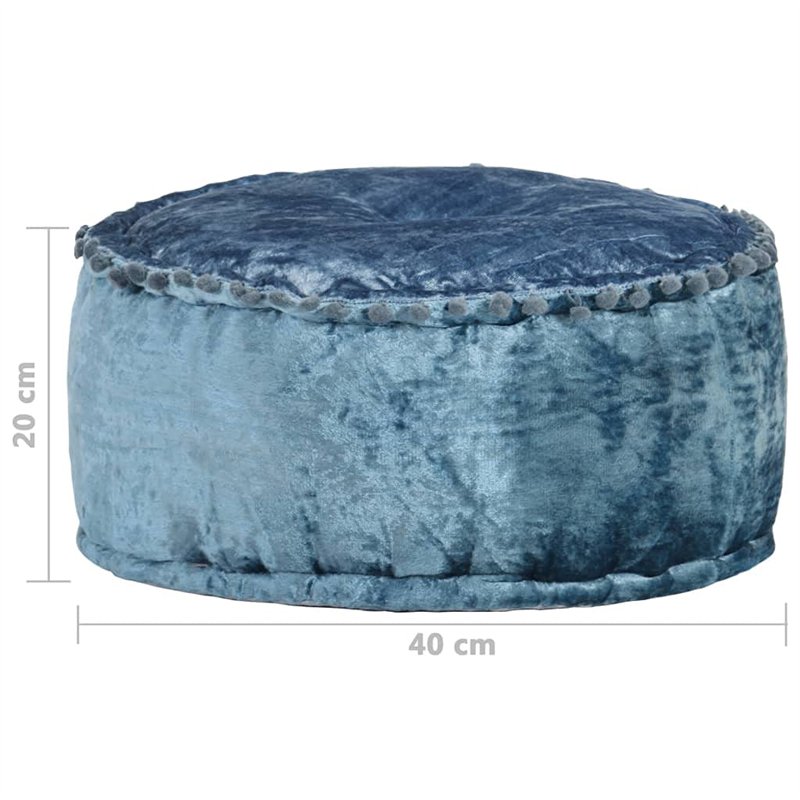 Image secondaire de vidaXL Pouf Rond Repose-Pied de Salle de Séjour Tabouret de Salon Repose-Pied de Chambre à Coucher Maison Intérieur Velours 40x2