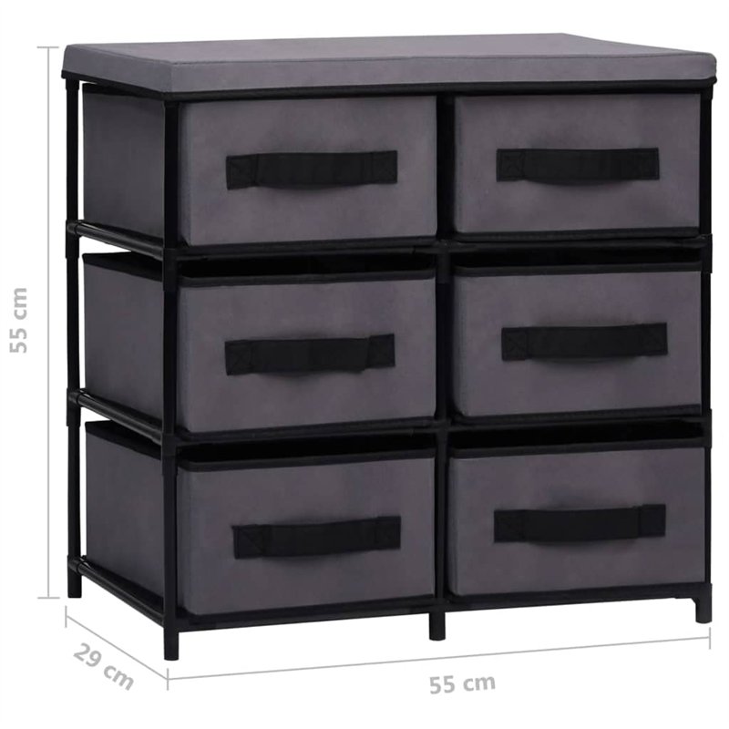 Image secondaire de vidaXL Armoire de Rangement à 6 Tiroirs Meuble de Stockage Armoire Latérale Commode Couloir Salon Chambre à Coucher Intérieur 55