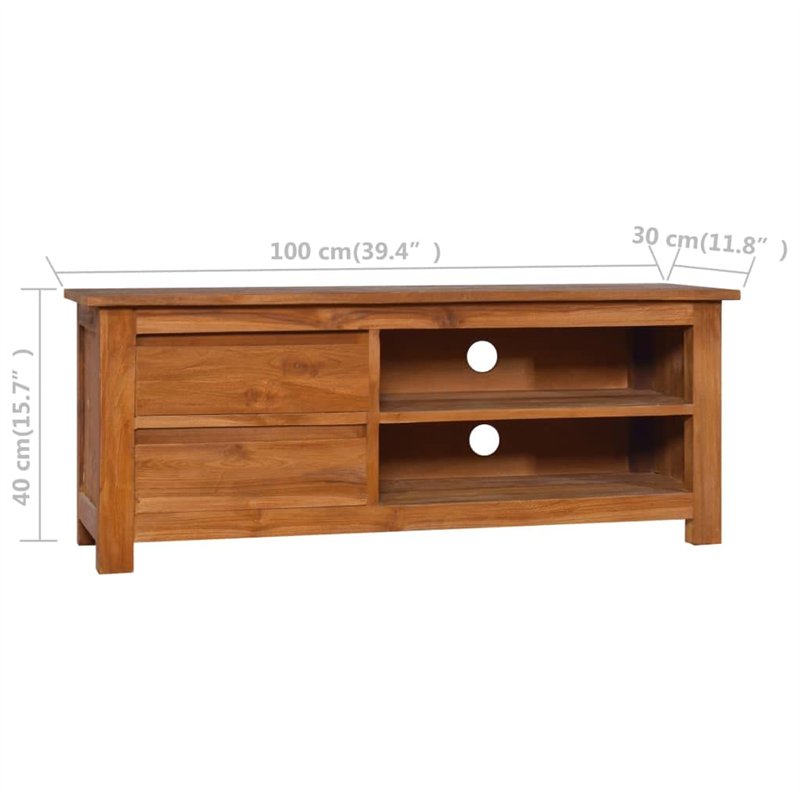 Image secondaire de Meuble TV 100x30x40 cm Bois de teck solide