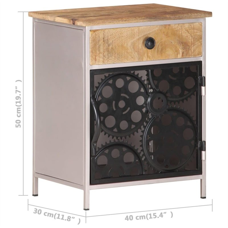 Image secondaire de vidaXL Table de Nuit 40x30x50 cm Bois de Mangue Brut