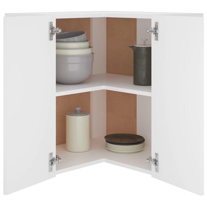 Image secondaire de vidaXL Armoire d'angle Suspendue, Meuble de Cuisine Mural avec Étagère, Armoire de Rangement Salle à Manger Maison Intérieur, Bl